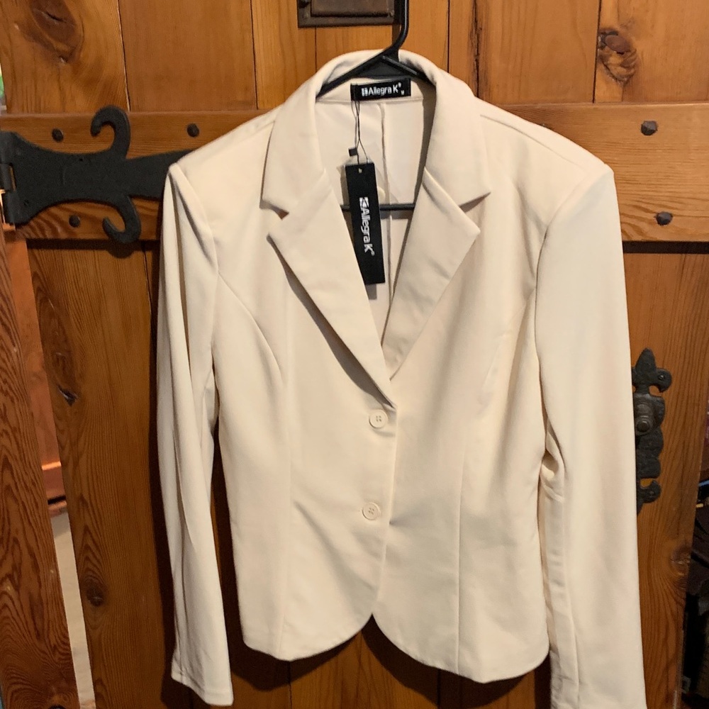 Allegra K Women's Elegant White Blazer